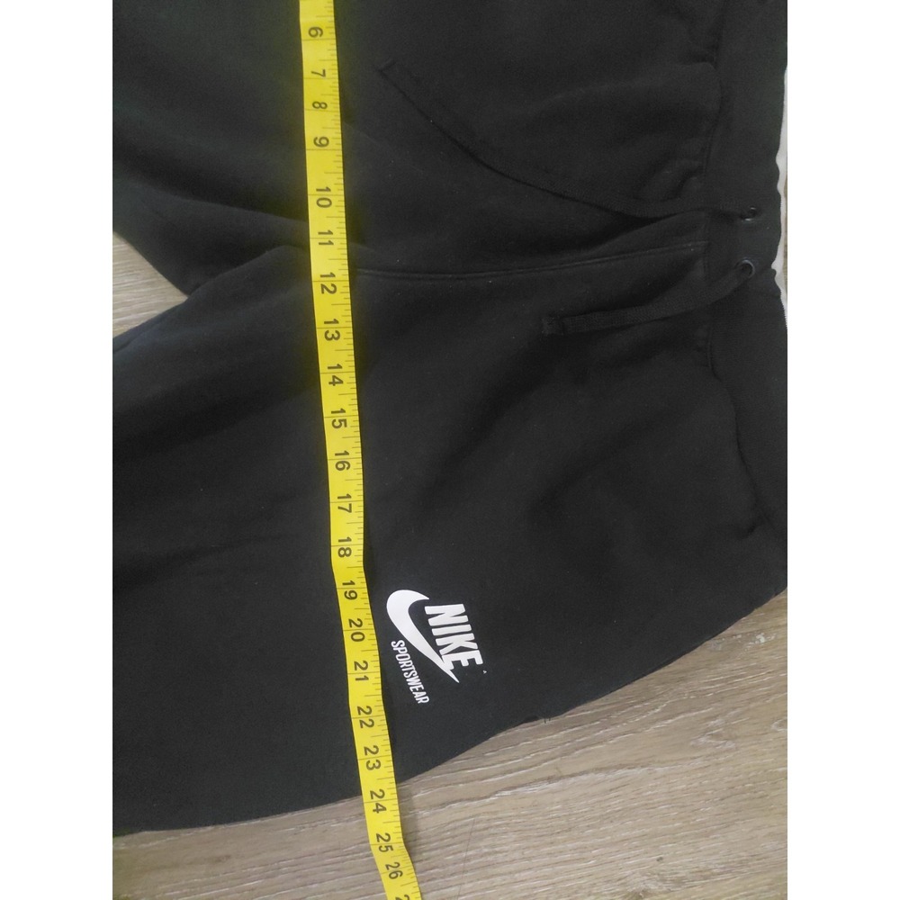 Nike Activewear Pants L Black Swoosh Embroidery Jogger Fleece Sportswear CLub - Picture 11 of 13